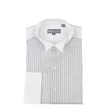 Hickey Freeman Black Stripe Cotton Tuxedo Shirt