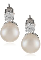 Bella Pearl Cubic Zirconia Pearl Stud Earrings