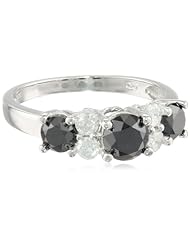 10k White Gold Black and White Diamond Ring (2 cttw)