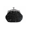 Elegante perlenbestickte Clutch Party Bag in Schwarz