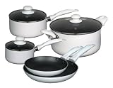 Gibson Halifax 8 Piece Cookware Set White