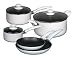 Kitchen & Housewares : Gibson Halifax 8 Piece Cookware Set White