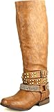 Not Rated Women's Love Stoned Riding Boot, Tan, 7.5 M US