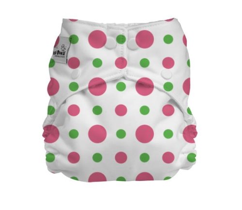 FuzziBunz Fuzzi Bunz Perfect Size Cloth Diaper - Pink Polka Dot, Medium.