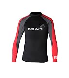  : Body Glove 540 8-Ounce Long Sleeve Lycra Rash Guard (X-Small, Black/Charcoal/Red)
