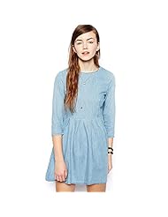 Summer Denim Short Sleeves Vintage Mini Dress 