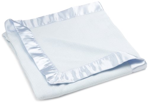 Vitamins Baby-boys Newborn Thermal Satin Trim Blanket, Blue, One Size