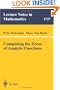 Computing the Zeros of Analytic Functions (Lecture Notes in Mathematics)