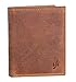 Starhide Mens RFID Blocking Tall Brown Distressed Hunter Real Leather Billfold Wallet Multi-Functional Purse Gift Boxed 1070