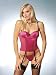 Sale SeXy Stretch Satin Bustier Thong & Stockings Fuchsia Size M 8 10