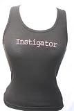 Black Embroidered Beater Style Tank Top "Instigator"