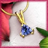 14K .40 CT Trillion Cut Tanzanite Pendant