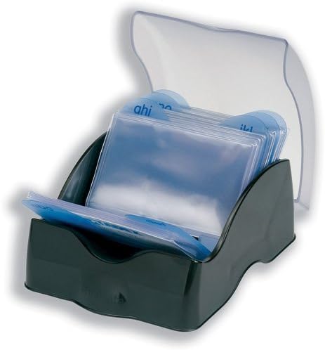 Rotadex Minimate Business Card File Closed with 50 Sleeves and A-Z Index Black Ref MMATECBC-50