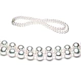 Double Strand 15-17 Inch 6.5-7mm White Freshwater Cultured Pearl Necklace