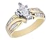 Marquise Cut Diamond Engagement Ring 3/4 Carat (ctw) in 14K Yellow Gold