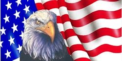 Airbrushed License Plate - American Flag/Eagle License Plate - #1514A