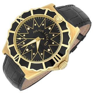 Julius Legend Watches, Julius Legend Leo - 18K Gold and Crocodile Leather Automatic Watch, Mens Watches, Mens Julius Legend Watches