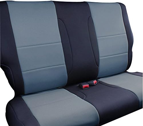 INNOCESSORIES Neoprene Jeep Wrangler Seat Covers fit 2003-2006 Jeep Wrangler Tj Rear Solid Bench Charcoal/Black