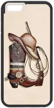 Cool Brown Cowboy Boots and Gun and Hat iPhone 6 - 4.7 Inch Plastic and TPU Durable Phone Case Cover(Laser Technology)