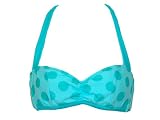 Surfside Aqua Polka Dot Bandeau Bra Swimsuit-top S
