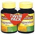 Nature Made Magnesium Tablets, 250mg, 100 Count (Pack of 2)