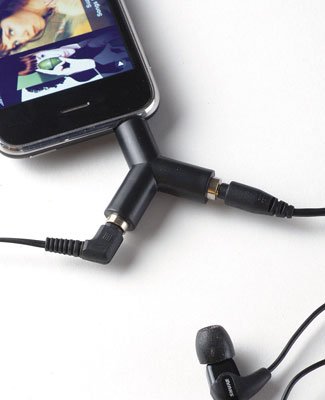Lewis N. Clark Headphone Splitter, Black, One Size