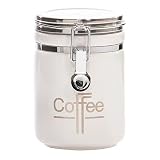HuesNBrews Round Coffee Canister - White