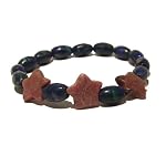 Azurite Malachite Bracelet 02 Stretch Pink Rhodonite Star Blue Green Barrel