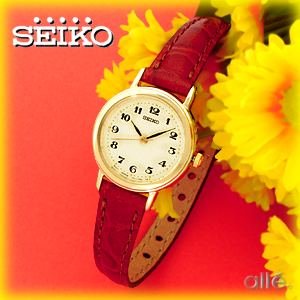 Seiko Watches, Women's Round Dial Brown Leather Strap Watch by Seiko, Womens Watches