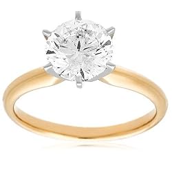 choix 14k de bague de fiançailles ronde de solitaire de diamant d'or blanc ou jaune choix 14k de bague de fiançailles ronde de solitaire de diamant d'or blanc ou jaune