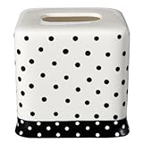 Dots Tissue Box cover - Black/White