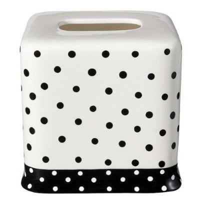 Dots Tissue Box cover - Black/White