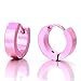 Pair Stainless Steel Purple Huggie Hinged Hoop Earrings for Women and
