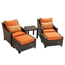 Big Sale RST Outdoor OP-PECLB5-TKA-K Tikka 5-Piece Club Chairs and Ottomans Set