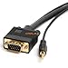 Cmple - VGA Cable Male to Male with 3.5mm Aux Audio Monitor SVGA PC 15 Pin Cord 50 Feet