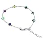Black AB Swarovski Crystal Sterling Silver Ankle Bracelet 9" / 10" Length Adjustable Anklet