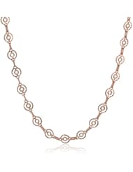 Silver Diamond Cut Circle Link Necklace, 18"