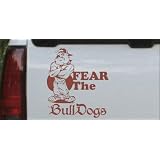 6in X 5.3in Brown -- Fear The Bulldogs Sports Car Window Wall Laptop Decal Sticker by Rad Dezigns