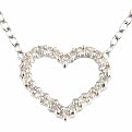 10K White Gold .24 CTW Diamond Heart Pendant