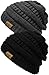 H-6020a-2-0670 Solid Ribbed Beanie Bundle - Black & Charcoal (2 Pack)