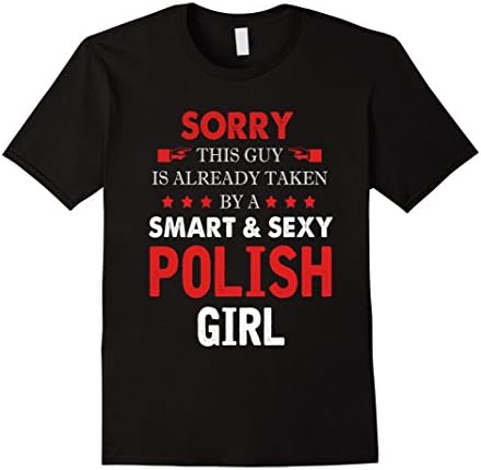 Men's Poland Shirt Polish Girlfriend T-shirt This Guy is Taken Men Large Black