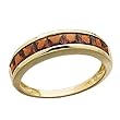 14Kt Yellow Gold Princess Cut Mozambique Garnet Fancy Ring