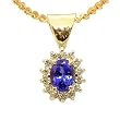14K Yellow Gold Tanzanite and Diamond Pendant