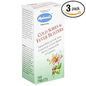 Click here to buy Hyland's Cold Sores and Fever Blisters, 100 Tablets (Pack of 3) by Hyland's Homeopathic.