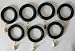 1-3/8" Solid Wood Drapery Rings with brass clips in Black finish [CAPITOL CITY LUMBER]