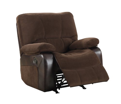 Homelegance 9711-1 Rocker Microfiber Recliner Chair, Dark Brown Textured and Polished
