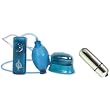 Doc Johnson Pucker-Up Vibrating Vaginal and Clitoral Pump Blue Multi-Speed Adult Sex Toy Kit