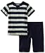 Splendid Littles Boys 2-7 Scarf Stripe Crew Neck Tee And Short, Navy, 5/6