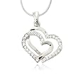 Crystal Double Heart Charm Pendant Necklace Fashion Jewelry