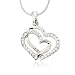 Crystal Double Heart Charm Pendant Necklace